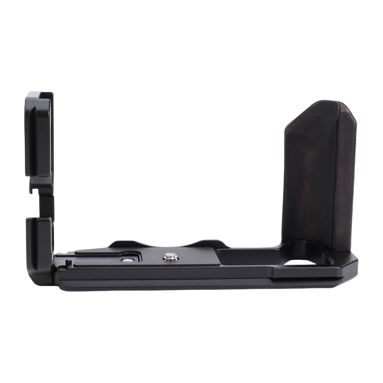 Tangxi Supporto Maniglia a L Staffa per X-T5 (BLACK) | Wooden Handgrip L Shape Grip with Arrow Storage Case Plate, for X-T5 Camera, Arca Type Dovetail, Cold Shoe Mount