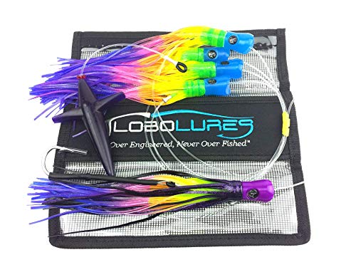 Lobo Lures #215 Skipjack Hybrid Skipjack Hybrid UV Splash Tuna Mahi Marlin Trolling Lure Daisy Chain Big Rock Rainbow