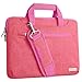 TECHGEAR Case for 11" - 12.3" Laptops, Portable Multi-functional Laptop Case with Adjustable Shoulder Strap, Luggage Strap & Suppressible Handles, Portable Sleeve Organiser Case Cover + Pockets PINK