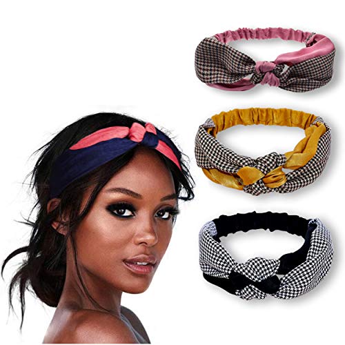 Knotted Headbands for Women Girls 7 Pcs Criss Cross Headbands Fabric Headbands Non Slip Comfortable Stretchy Headbands Cloth Headbands Hair Accessories