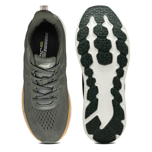 Image of JQR Atlanta Men's Sports Running Shoes Knitting Upper Lace Up Design Soft Cushioned Memory Foam Insole Extra Grip Anti Skid Comfortable Lightweight Durable for Gym, Walking, Jogging & Everyday