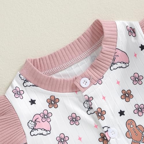 Newborn Baby Girl Long Sleeve Print Ruffle Oversized Bubble Romper Button Jumpsuit One Piece Outfit Fall Clothes4