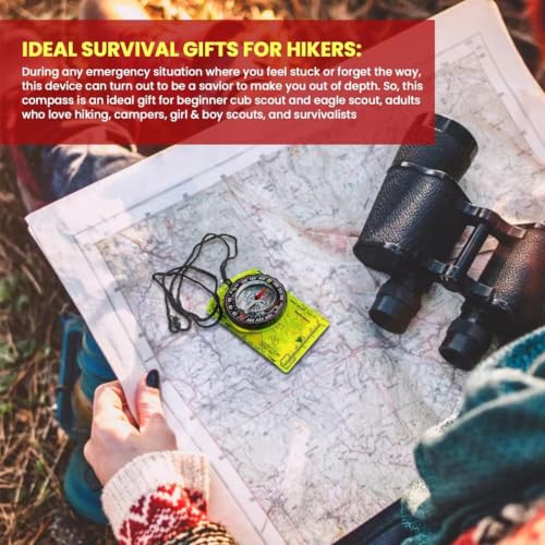 Brújula de orientación impermeable portátil para navegación en mapas, ligera, ideal para niños, camping, excursionismo y mochilero miniatura 6