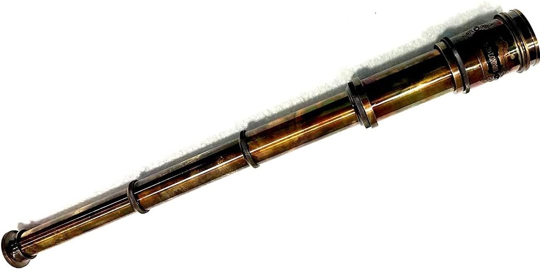 Size 17 inches Approx. Black Antique Telescope/Spyglass Replica in Lather Box Dollond London's Premium Quality Hand held Spy Glass
