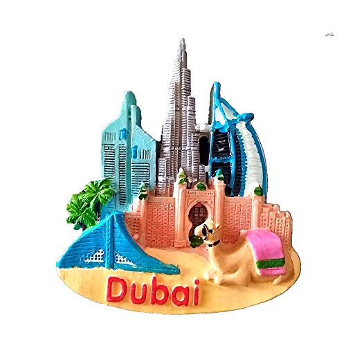 Dubai Emiratos Árabes Unidos Imán de nevera 3D Regalo de recuerdo de viaje Decoración de hogar y cocina Pegatina magnética Colección de imanes de refrigerador de Dubai