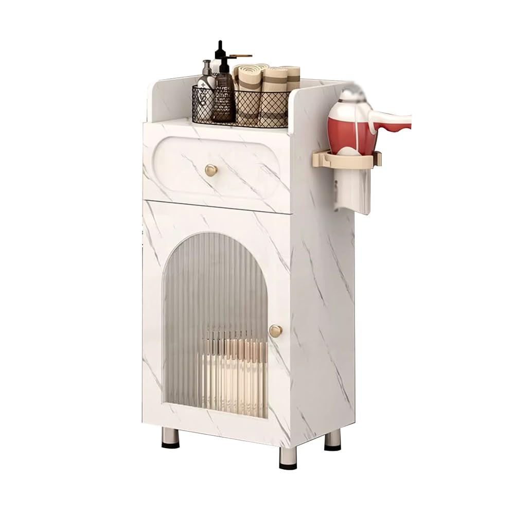 Carrito de peluquería con cajones, Armario de Belleza móvil, Carrito de barbero con Almacenamiento, con Soporte para secador de Pelo, Armario y cajón (Color: Multicolor-B)