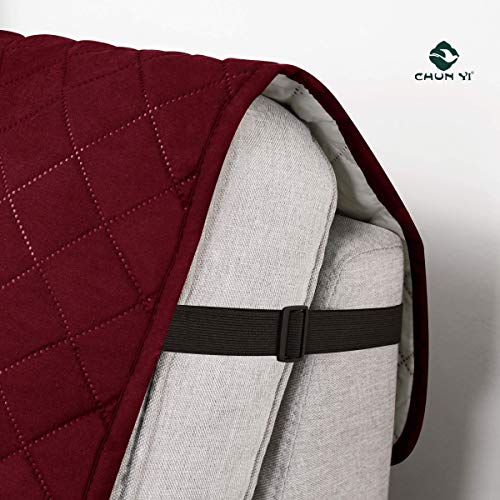 Chun Yi Chaise Sofa Slipcover L Shape Sofa Cover Sectional Couch Cover For Dogs Reversible Chaise Lounge Slip Cover With Elastic Straps Furniture Protector For Living Room (Chaise,Wine) #TOP5