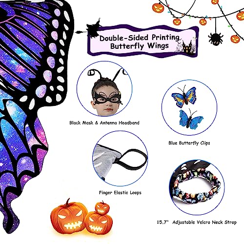 Disfraz de Mariposa Halloween para Niñas con Capa y Antena miniatura 3