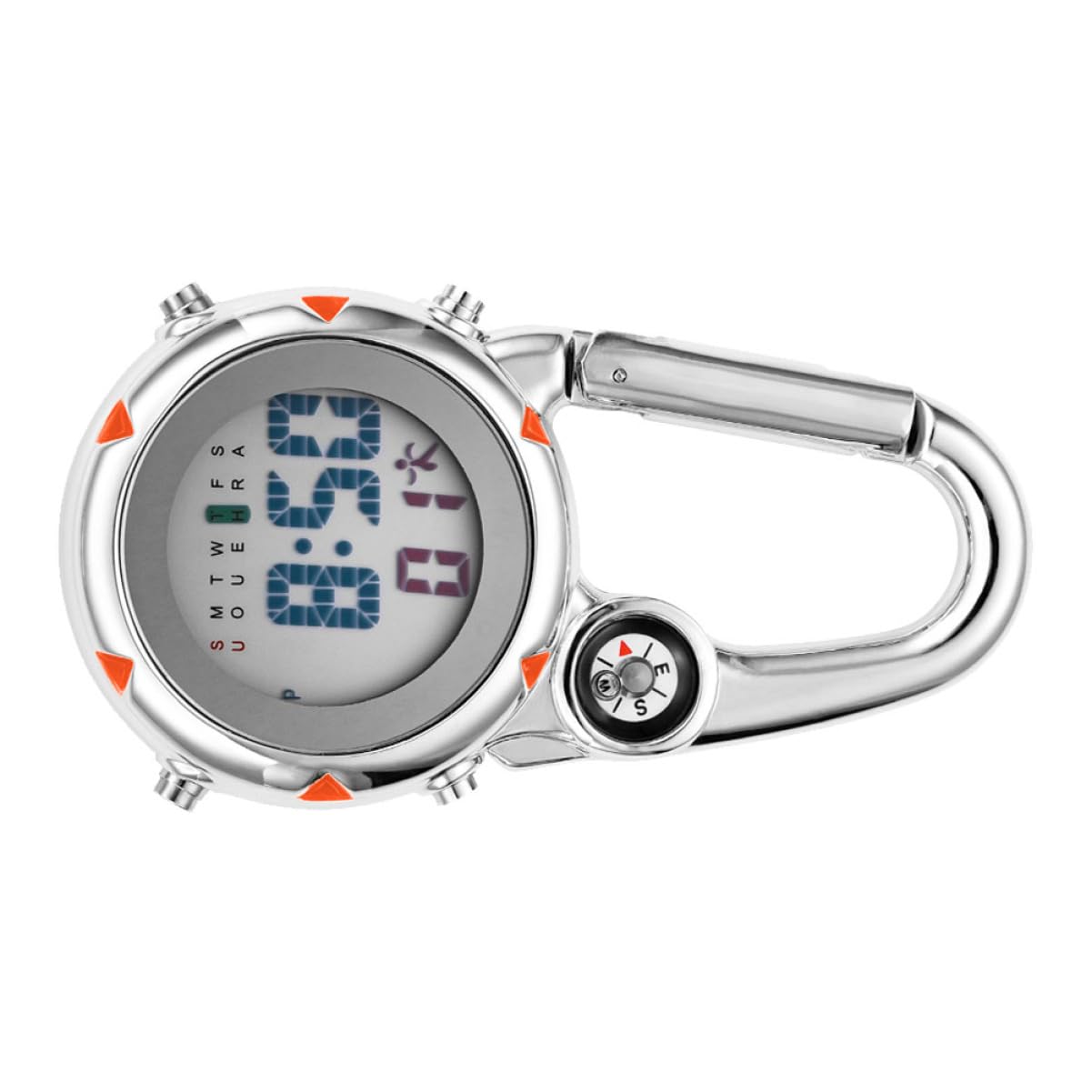 Toyvian Bergsteiger Hakenhangtisch Kletteruhr Ansteckuhr Uhr Aus Edelstahl Karabiner Uhr Beim Klettern Aufpassen Clip Watch Rucksackuhr Orange Rostfreier Stahl