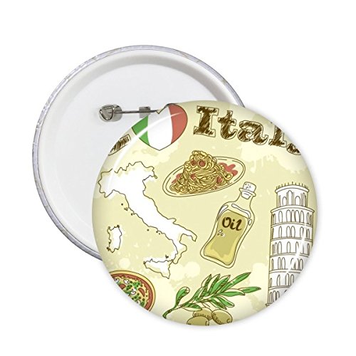 Badge bouton Italie lot de 5 pour personnaliser vos sacs