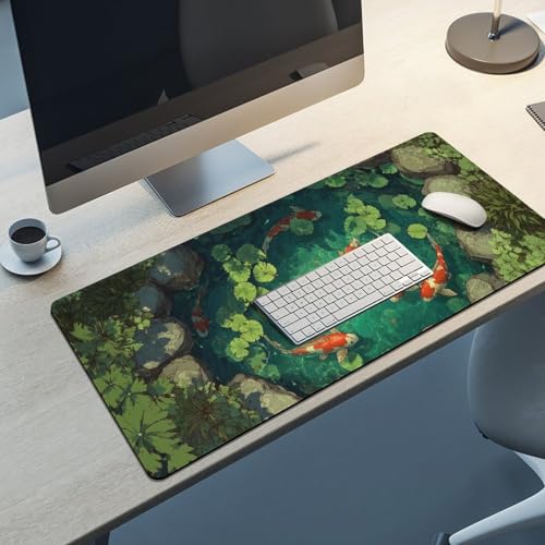 Alfombrilla de ratón Koi para juegos y oficina con base antideslizante 3XL 5