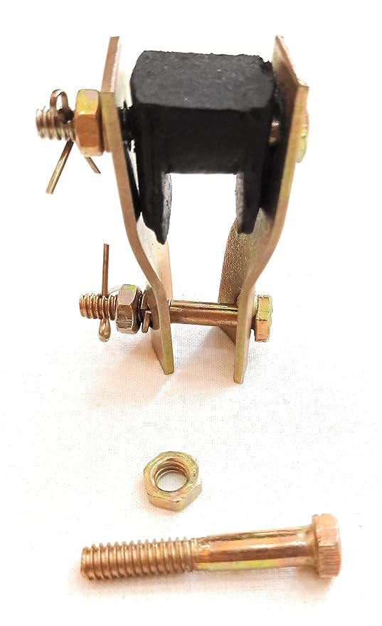 Image of Heavy Duty Steel & Rubber to Ceiling Hook clamp or shackle with 6mm Bolt, 1.8mm Hanger arm & 3 Nut with Earthing screw Locking Pins To Ceiling Hook Attachment Clamp