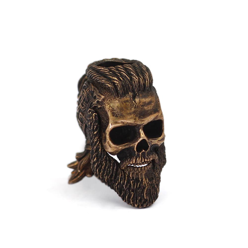 3pcs Norse Vikings worrior Paracord Beads Hair Tube Stainless Steel Beads for Bracelets Pendant Necklace DIY,Braiding for Hair Braids Viking with Valknut Gift Bag.