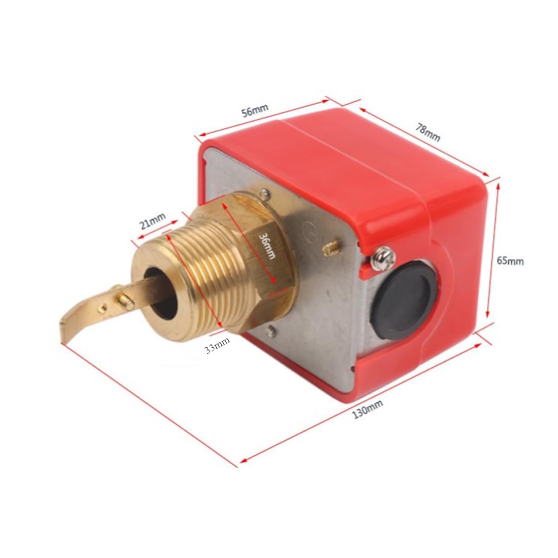 TOPINCN Flussostato Acqua Ottone 10 Bar Comando Paletta Costruzione Ottone Limitatore Flusso Acqua Controller NPT Connessione Filo Rosso AC250V