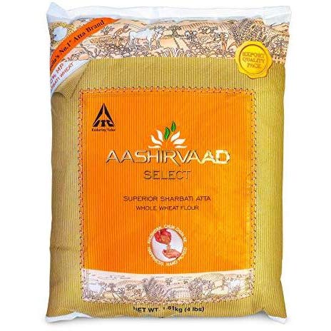 Pack Of 2 - Aashirvaad Select Superior Sharbati Whole Wheat Atta - 4 Lb