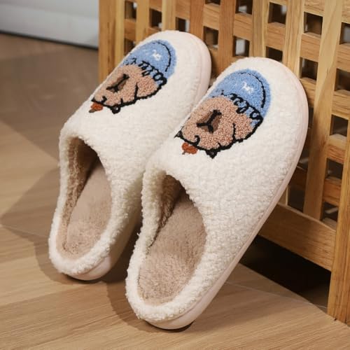 Capybara Slippers for Women Men Fuzzy Slippers Fluffy Slippers Cute Warm for House Bedroom Slides Non-Slip Indoor Outdoor Shoes Keep Warm Home Slippers4