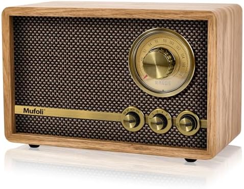Vintage Wood Bluetooth Speaker With FM Radio & White Noise - Retro Home Office Speaker
