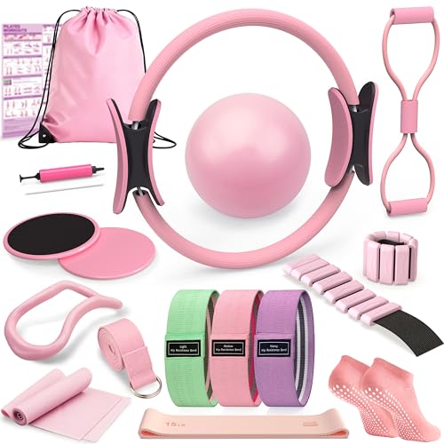 Pilates Kit, Pilates Equipment Ring and Ball Set with Ankle Weights, Home Pilates Workout Kit, Pilates Essentials Kit for Women, Pilates Set, Pilates Starter Kit for Women at Gym Studio Travel