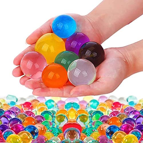 GALTD Water Beads Non-Toxic 5000 Plus (65g) Multi Coloured Biodegradable Balls Size 2.5-3mm, Stress Relief as Vase Filler for Decor Home Plants Craft and Decoration