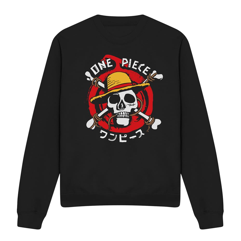 One Piece Devil Fruit Skull Unisex Sweatshirt, Black, Medium