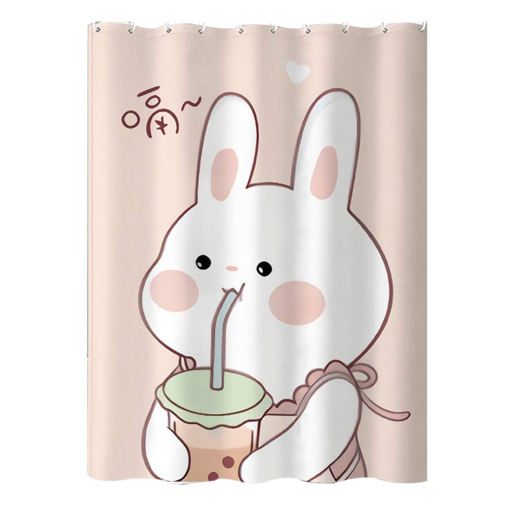 Rideau de douche épais Motif Lapin A imperméable pour salle de bain 240x200cm