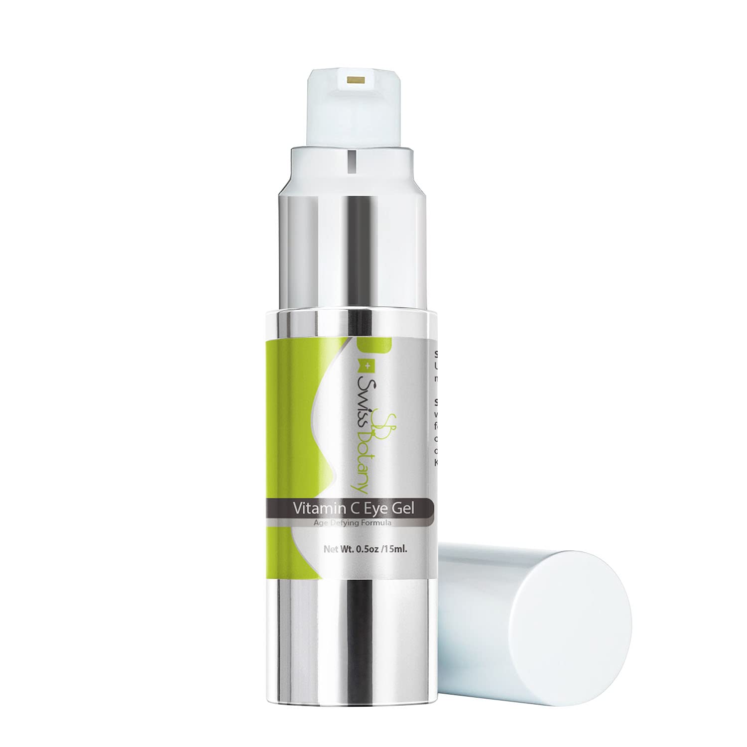 Swiss Botany Vitamin C Eye Gel Age Defying Formula, Targets Dark Circles and Under Eye Puffiness, Anti-Aging Reduces Fine Lines Wrinkles, Discoloration and Age Spots, All Skin Types, 0.5 ounces