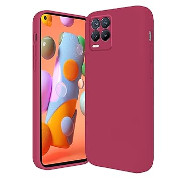 Compatible with Realme 8 5G Case Silicone Ultra Slim Cases Shockproof Anti-Scratch Phone Case for Realme 8 5G Full Body Protection Cover (Realme 8 5G, Dark Red)
