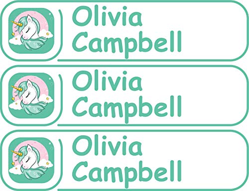 Custom Name Label, Unicorn Sticker, Bottle Labels, Waterproof Kids Name Labels for Baby Bottles, Sippy Cup for Daycare School, Dishwasher Safe
