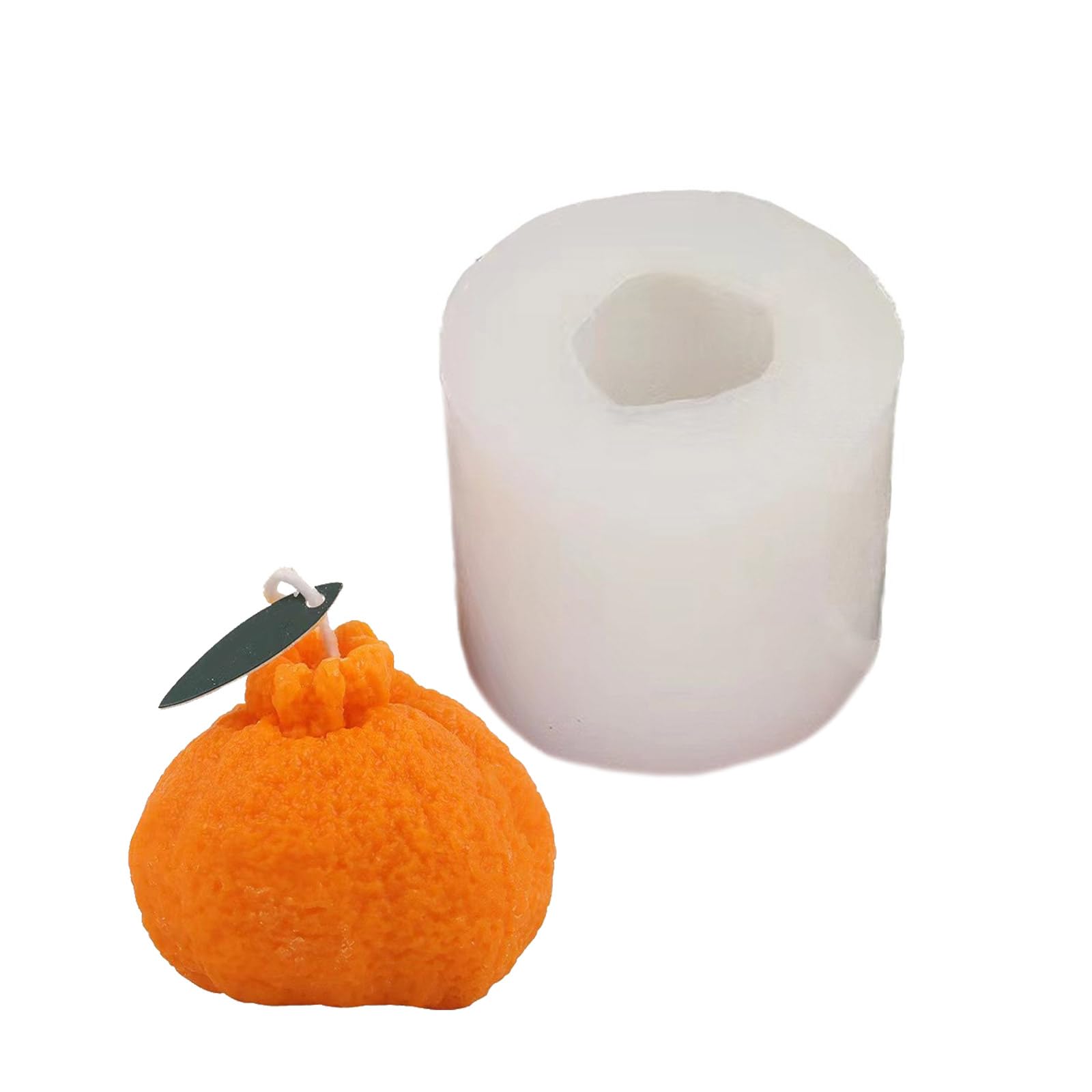 Psdndeww Mandarin Shape Silicone Mold Candle Soap Chocolate Candy Fruit Candle Shape Silicone Candle Mold Epoxy Resin
