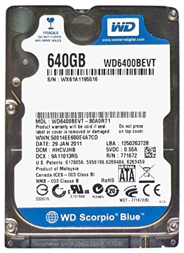 Amazon | WESTERN DIGITAL 2.5インチ内蔵HDD 640GB Serial-ATA3.0Gb