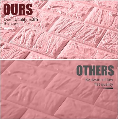 Image of TEKCOOL Self-Adhesive Waterproof PE Foam 3D Wall Panels Wallpaper Sticker for Bathroom, Living Room, and Home Decoration (70 x 77cm, Appx. 5.8Sq Feet)-10 Piece