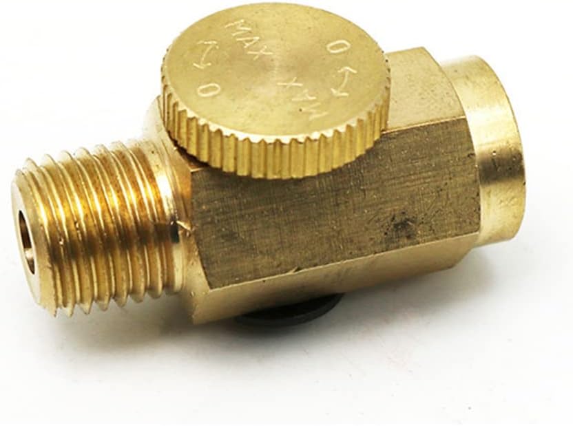 Brass Air Flow Regulator Valve Connector, Compressed Air Pressure Valve for Air Paint Sprayers, for 3/8'' Air Hoses, 1/4 Inch NPT Air Pressure Valve Inline Regulator