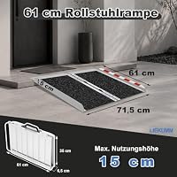 LIEKUMM Rollstuhlrampe 61 cm, 300 kg Tragkraft Aluminium Rampe Rollstuhl – Ansicht 2