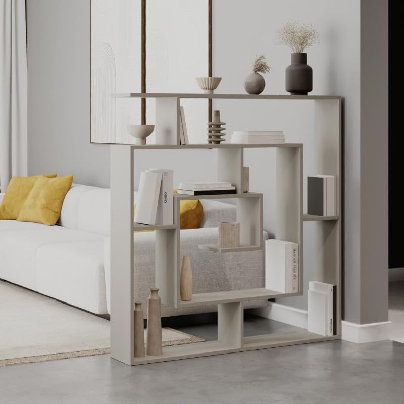 Relax e Design Mueble librería, interpared, salón, espacio abierto, oficina, portaobjetos accesorios, 125 x 22 cm (cachemira)