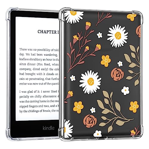 Image of CoBak Clear Case for All-New Kindle Paperwhite 11th Gen 2021 & Signature Edition(6.8 inch) - Lightweight, Scratch-Proof Silicone Back Cover with Playful Flower Design