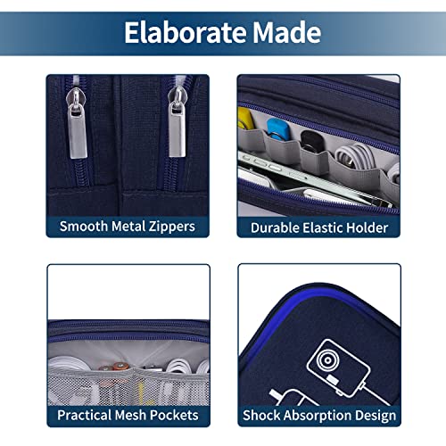 Electronics Organizer Travel Case Cord Cable Organizer Bag Portable Waterproof Double Layers All-In-One Storage For Charger Mouse Earbud Usb Drive Healthcare Grooming Kit #TOP3