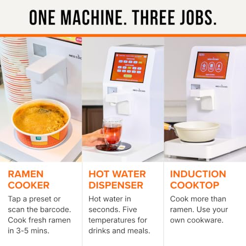 Image of Self-Serve Ramen Cooker & Maker Machine, 3-in-1 Countertop Ramen Cooking Station with Hot Water Dispenser & Induction Cooktop, One-Tap Automatic Instant Noodle Cooking, ETL Certified