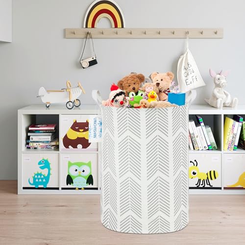 Image of Laundry Basket Canvas Fabric Collapsible Organizer Basket for Storage Bin Toy Bins Gift Baskets Bedroom Clothes Children Nursery Hamper (Arrowhead)