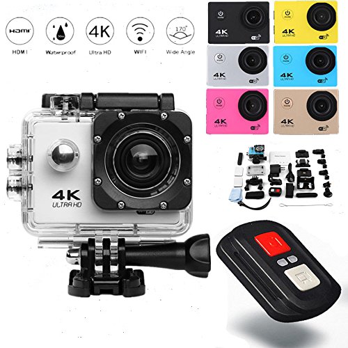 Action Kamera Ultra-HD-Bildschirm Wasserdicht Camcorder 170 Grad Weitwinkel-Objektiv Unterwasserkamera mit wiederaufladbaren