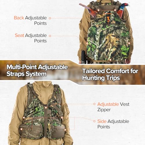 image for BLISSWILL Turkey Hunting Vest backpack with Seat,Adjustable Camo Vest 
