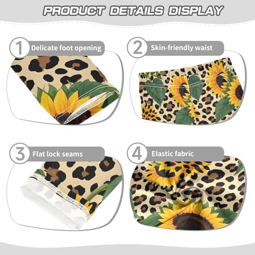 ALAZA Girls' Leggings Children's Yoga Pants Skinny Printed Dance Leopard Sunflower Cheetah Comfortable 4T2