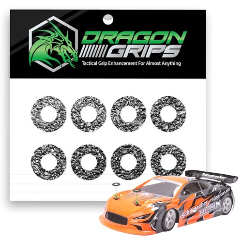 Dragon Grips RC Body Clip Hole Protectors, 8pcs, Black PVC Stickers for 1/10 RC Crawler Body Shells,...