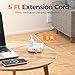 TESSAN Surge Protector Power Strip, 5 Ft Flat Plug Extension Cord with 3 USB (1 USB C) 8 Outlets, 900J Surge Protection, 3 Sided Outlet Extender with Power Switch for Office, Dorm Room Essentials
