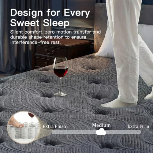 Image of Profus Full Size Mattress, 14 Inch Full Mattress in a Box, Memory Foam Hybrid Mattress with Pocketed Coils, Medium Firm Feel, Pressure Relief & Motion Isolation, CertiPUR-US Certified