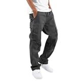 Mens Cargo Pants Casual Joggers Athletic Pants Cotton Loose Straight Sweatpants