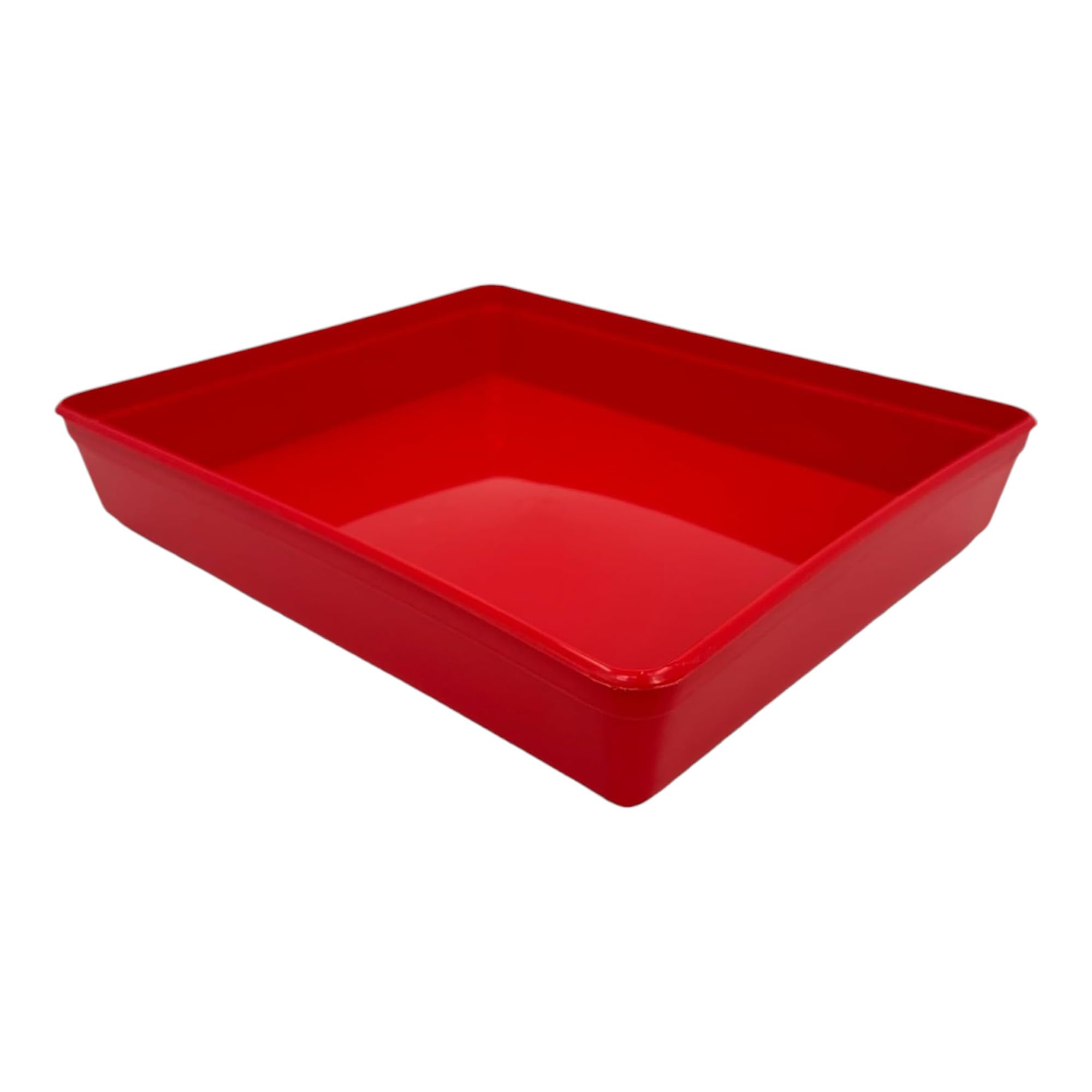 Chabrias Ltd Red Plastic Activity Trays, Colours Kids Play Art Tray Crafts Toy Organizer Tray (Pack Of 10) - Uk Made (, 20 X 15 X 5Cm)