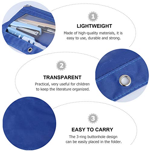 NICEXMAS Saco de Papelaria 6Pcs B5 Com Pasta de Papelaria Com 3 Furos Com ZÃ­per Transparente Estojo