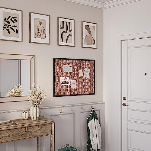U Brands Fashion Cork Bulletin Board, 36 X 24 Inches, Black Wood Frame - Thumbnail 6