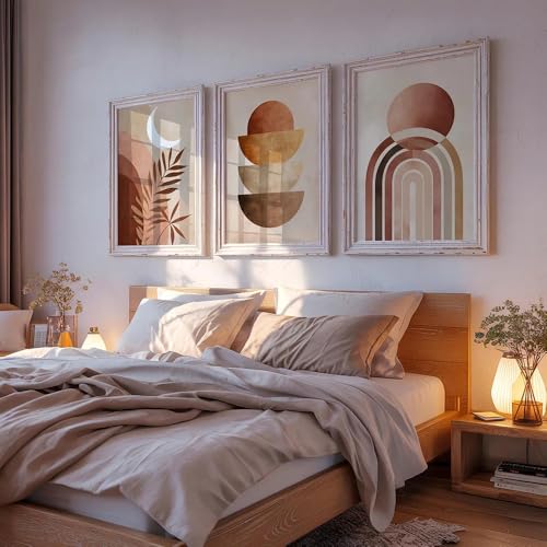 Tableau abstrait géométrique de haute qualité sur toile de 3 pièces