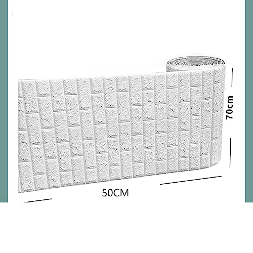 Dalles murales mousse 3D brique blanche pour masquer les défauts des murs - 4